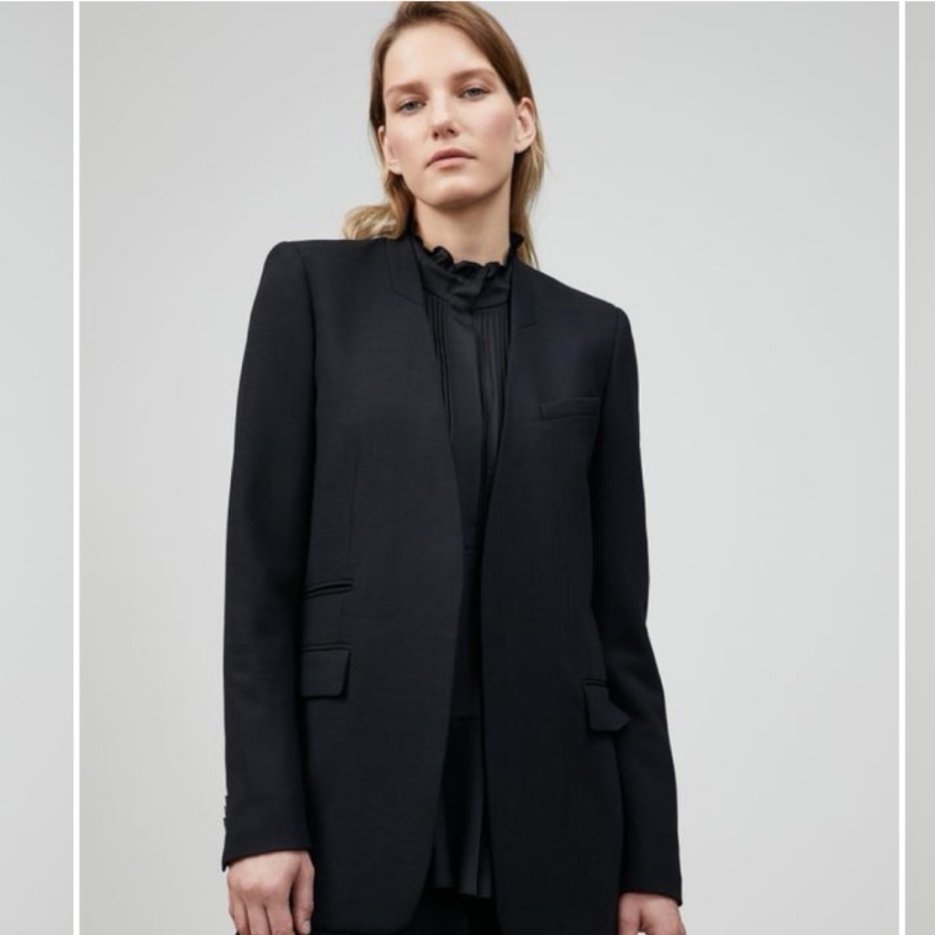 Lafayette 148 Ny Black Merino Wool Blazer Size 12